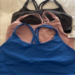 lululemon athletica Strappy Sports Bralettes — Blue, Mauve, Black